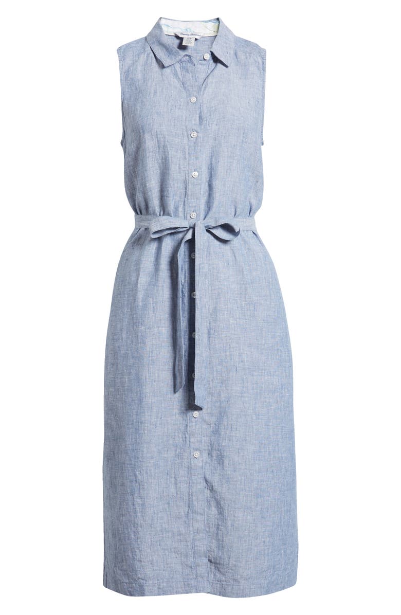 Tommy Bahama Two Palms Linen Shirtdress, Alternate, color, Chambray