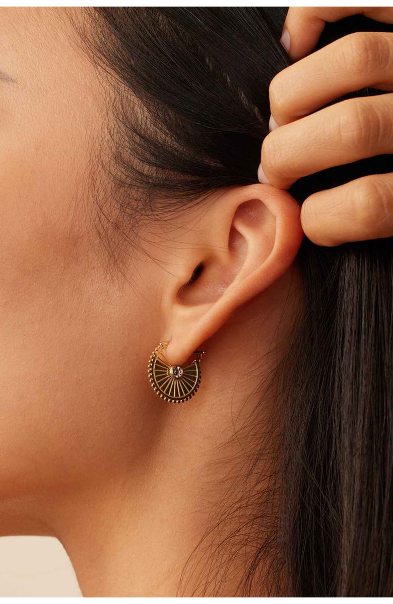 Oradina 14K Gold Stellar Hoops, Alternate, color, Yellow Gold