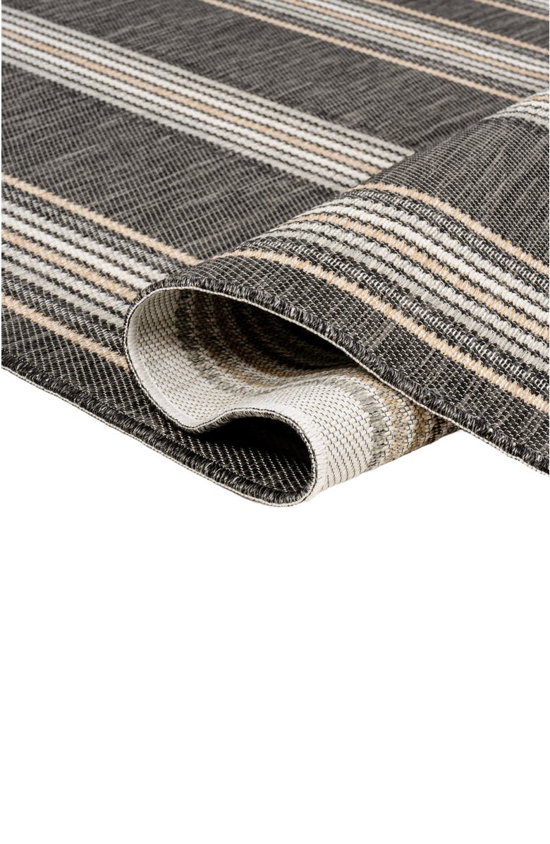 JONATHAN Y Argo Classic Nautical Mitre Stripe Reversible Machine-Washable Indoor/Outdoor Area Rug, Alternate, color, Black/Cream