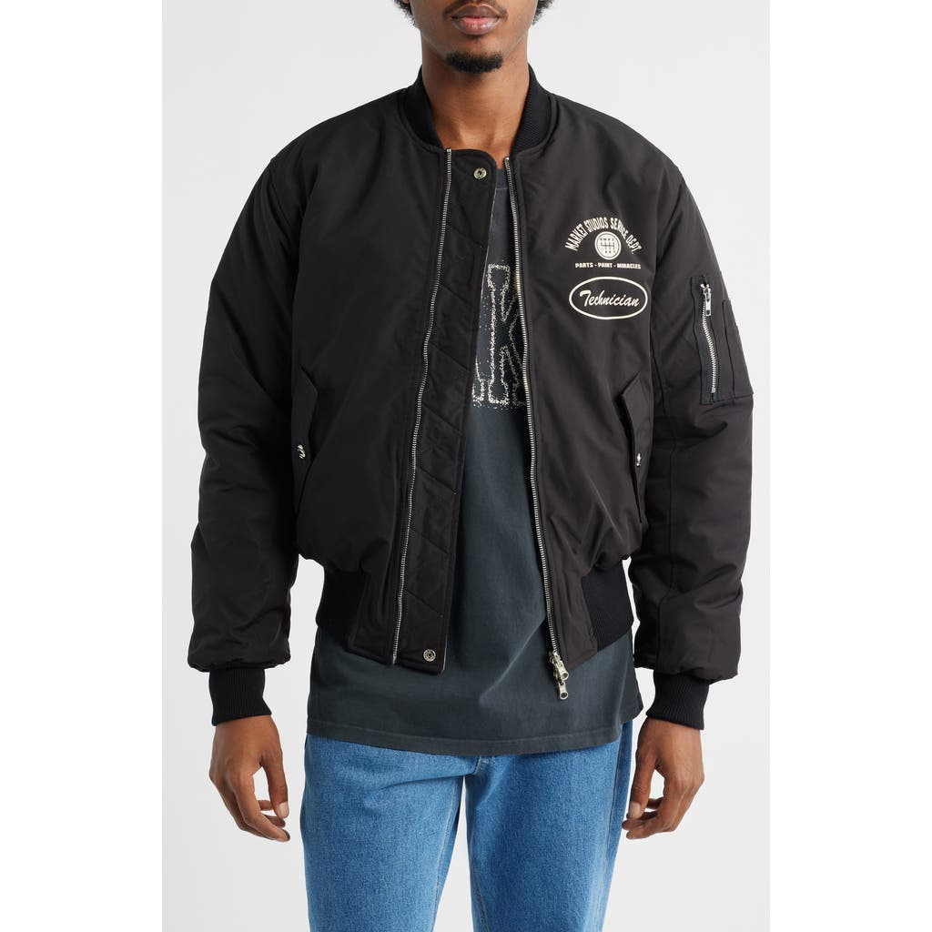 Market Handyman Reversible Bomber Jacket In Black