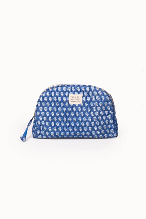 Block Print Quilted Travel Pouch