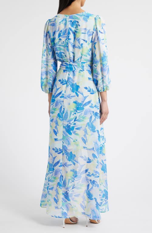 ELIZA J ELIZA J FLORAL PRINT LONG SLEEVE MAXI DRESS 