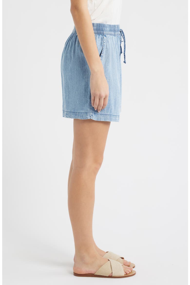 Toney Tie Waist Chambray Shorts, Alternate, color, MEDIUM WASH