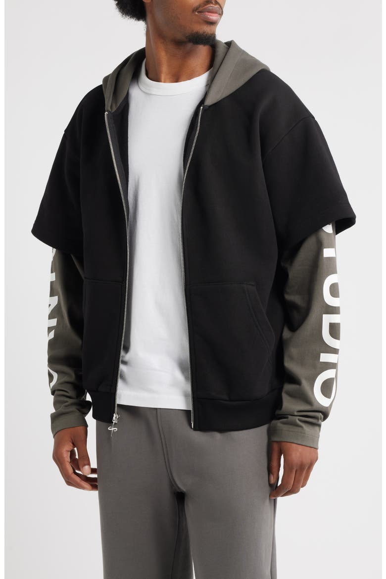 Credenza Zip Hoodie, Main, color, BLACK