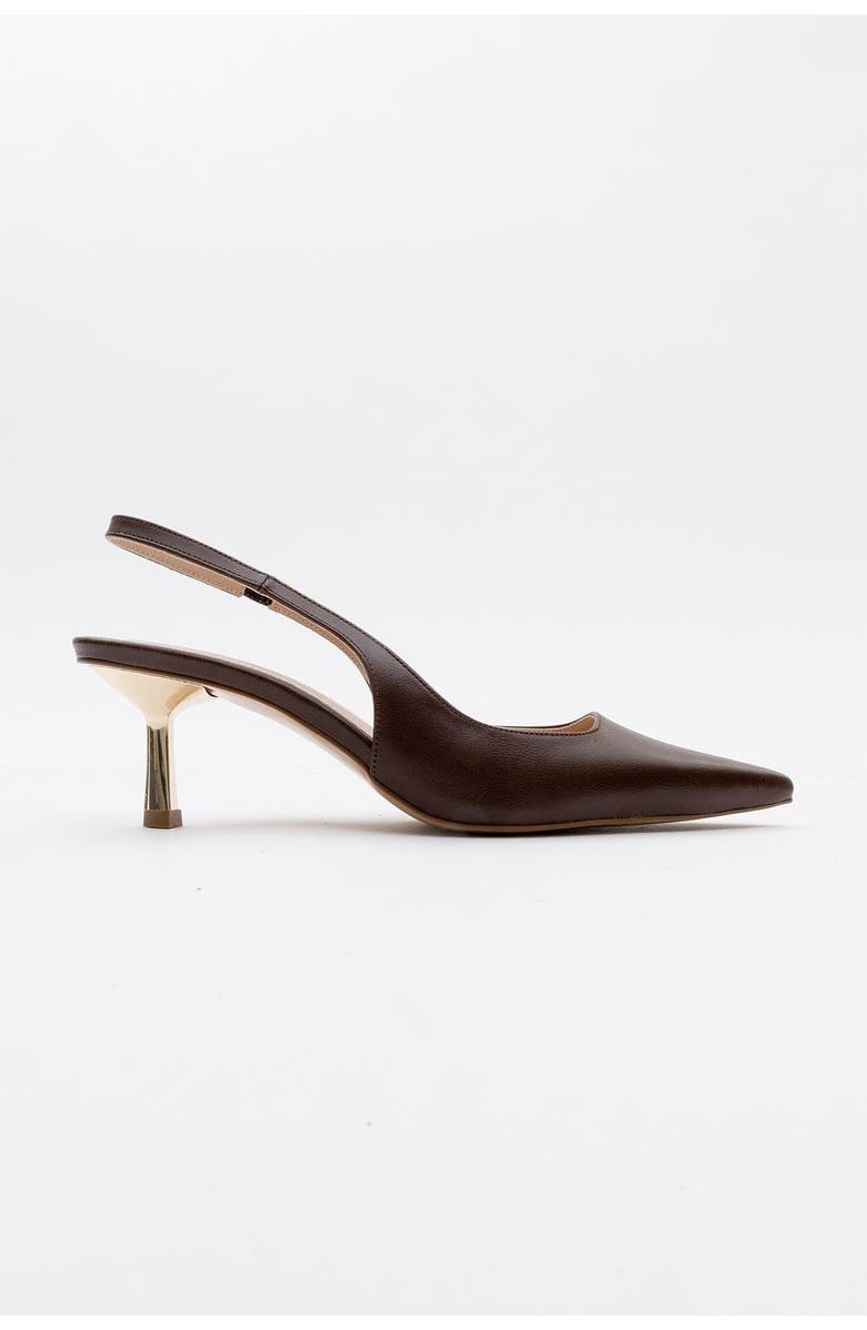 Prologue Shoes Marten Slingback Pointed Toe Pump, Alternate, color, Brown