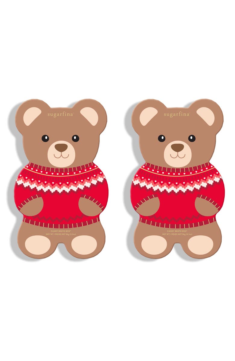 sugarfina Holiday Bear 2-Piece Candy Bento Box Duo, Main, color,