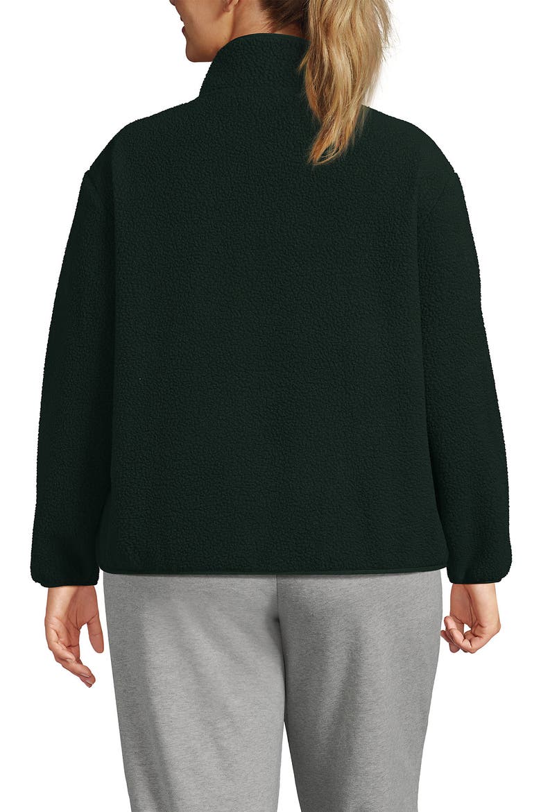 Plus Size Print Half Zip Cozy High Pile Fleece Pullover, Alternate, color, Woodland Forest