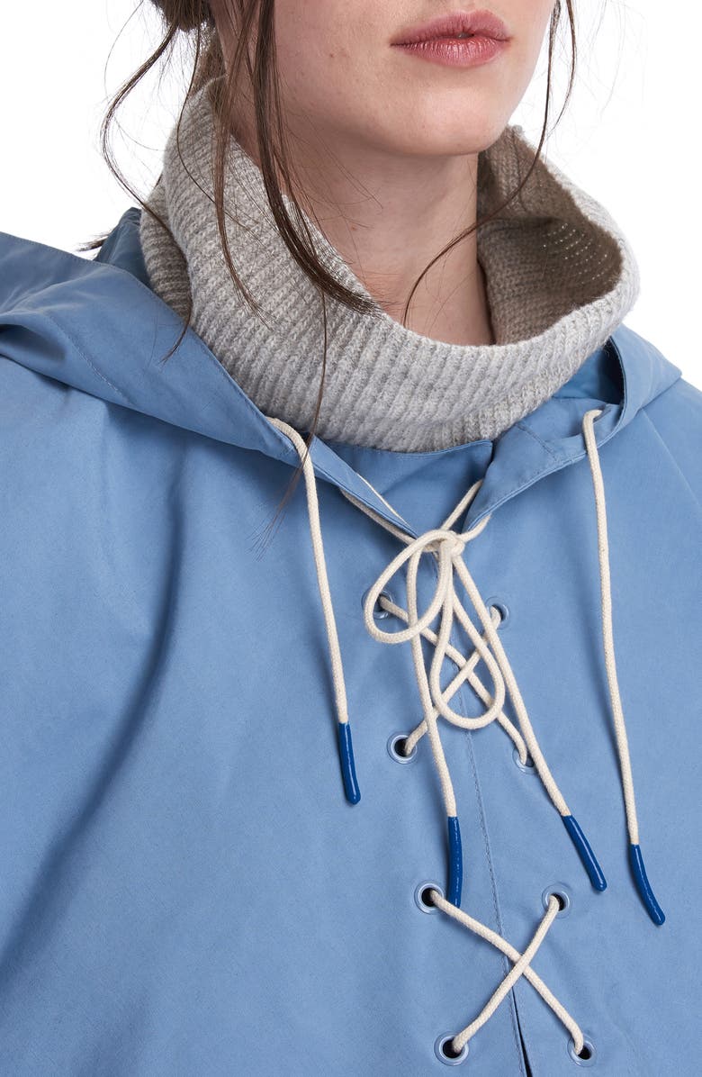 Barbour x ALEXACHUNG Pip Lace-Up Waterproof Hooded Raincoat, Alternate, color,