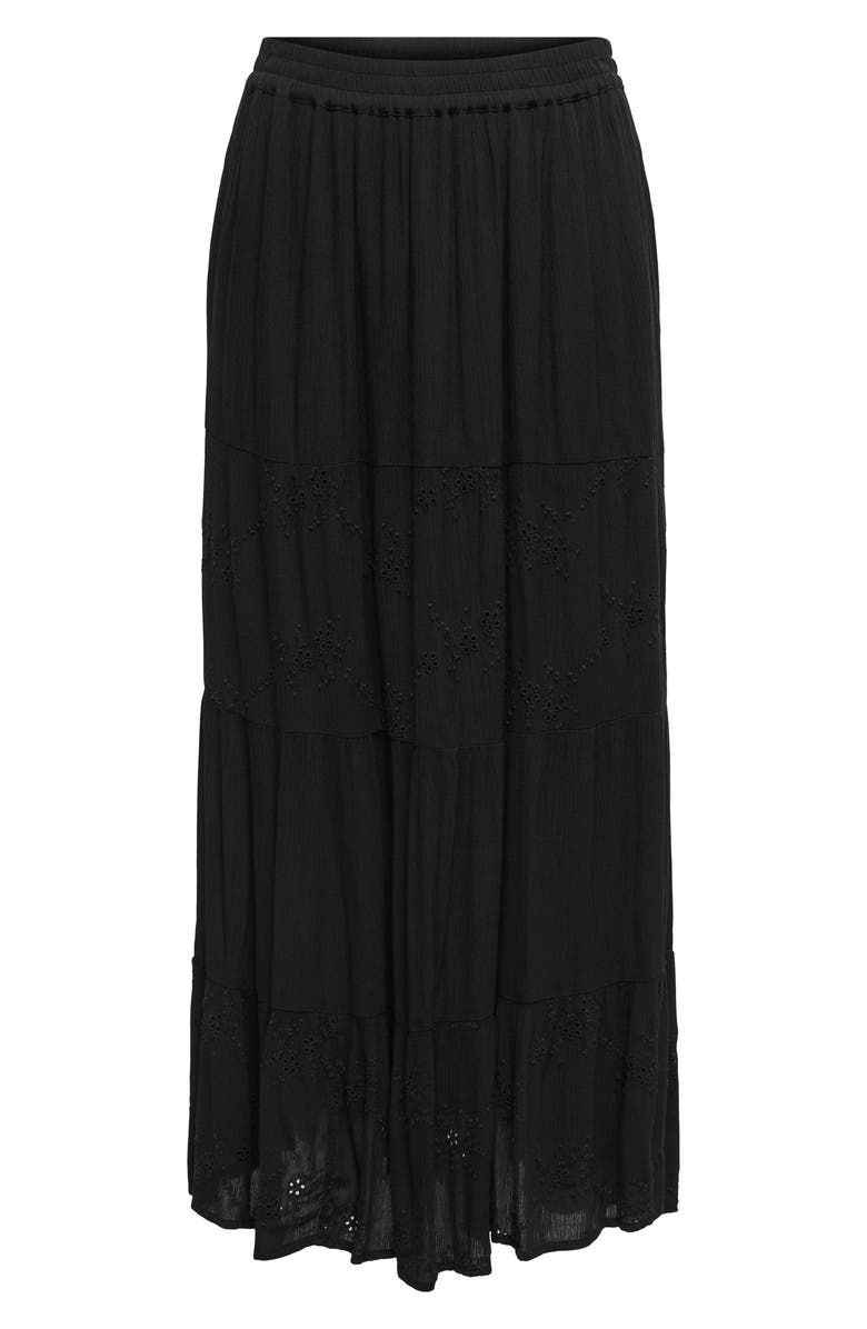 Only Onlchiara Broderie Maxi Skirt, Alternate, color, Black