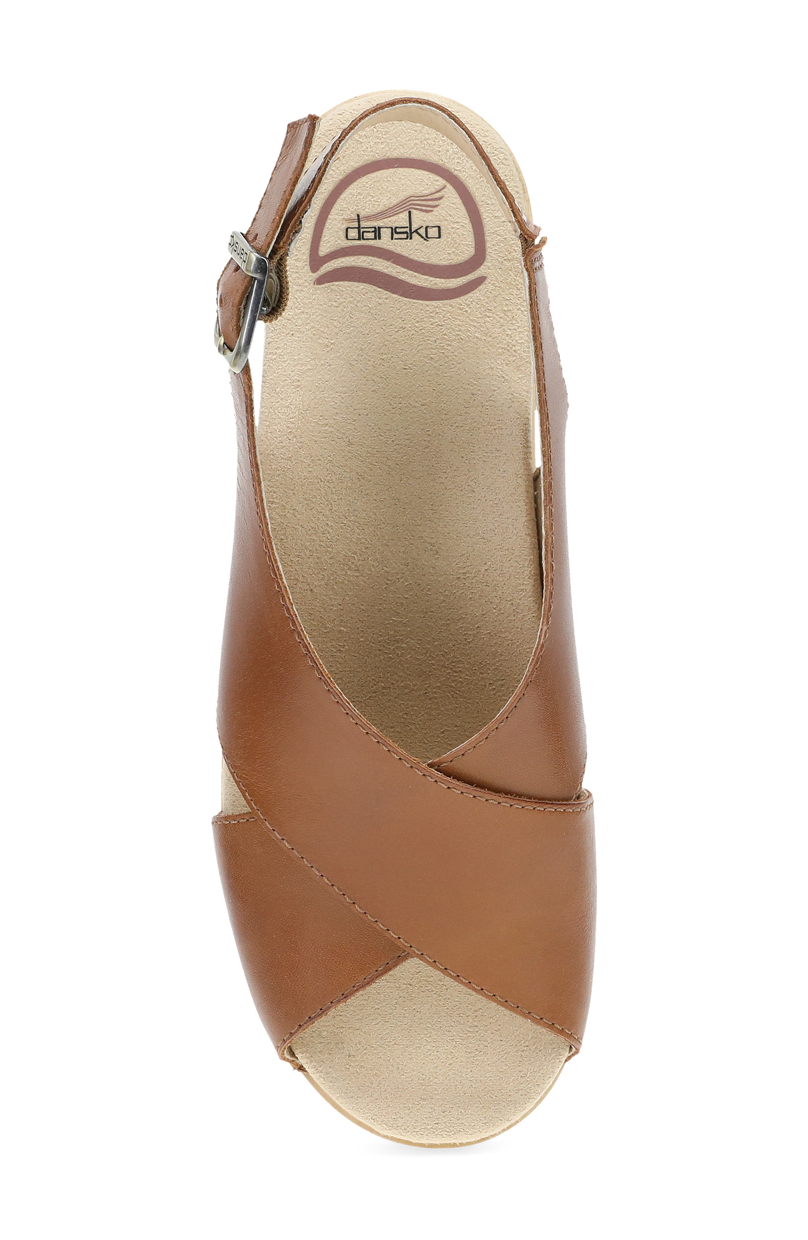Dansko Sloane Slingback Platform Sandal, Alternate, color, Tan Calf