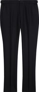 TOM FORD Flat Front Wool Herringbone Trousers
