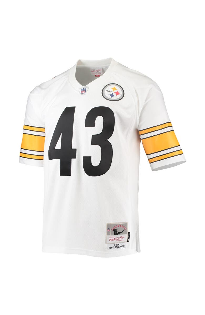 Mitchell & Ness Men's Mitchell & Ness Troy Polamalu White Pittsburgh Steelers Legacy Replica Jersey, Alternate, color,