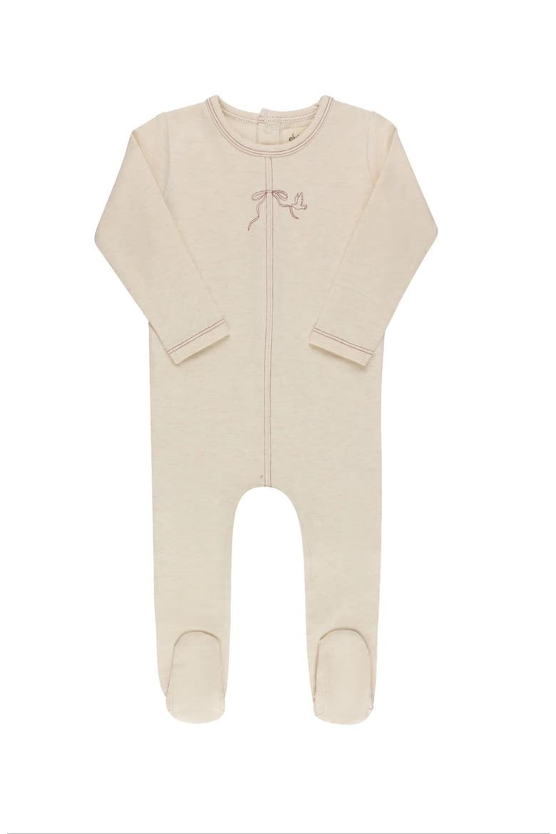 Bird Seam Collection Footie & Beanie, Alternate, color, Cream Burgundy