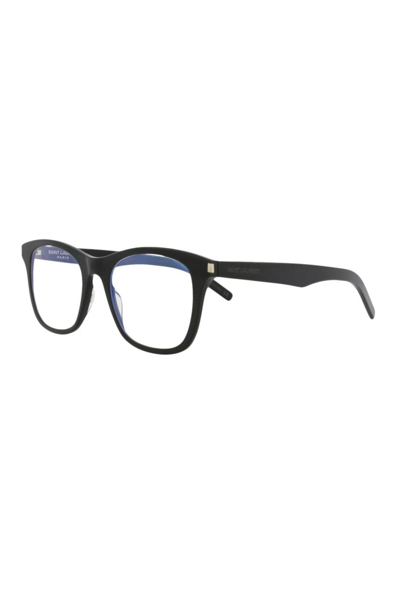 50mm Square Optical Glasses, Alternate, color, BLACK BLACK TRANSPARENT