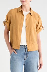 DKNY Short Sleeve Roll Tab Jacket