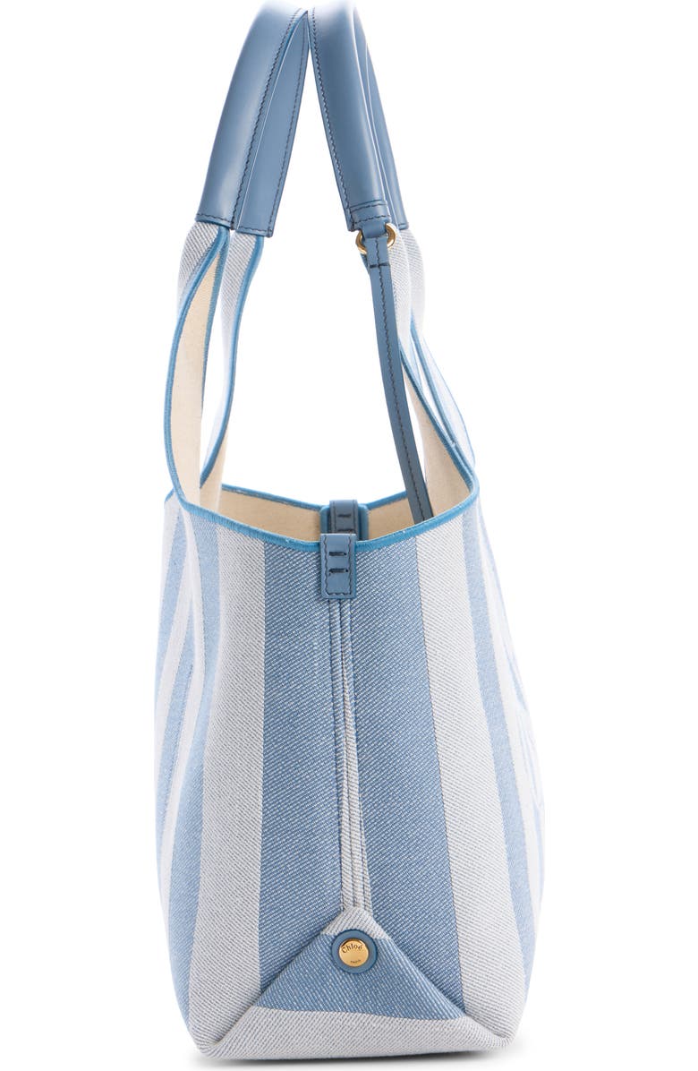 Chloé Stripy Logo Jacquard Tote, Alternate, color, Surfing Blue