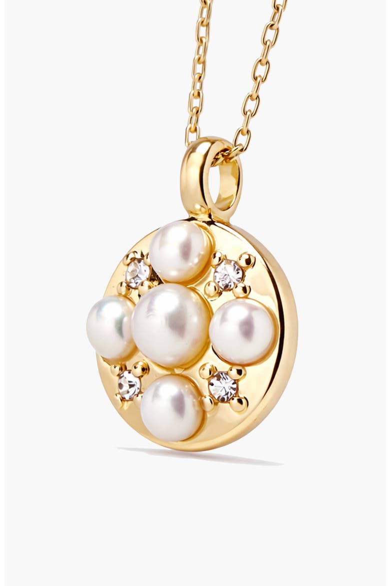 Stan Pearl Mini Pendant Necklace in Gold, Alternate, color, Gold