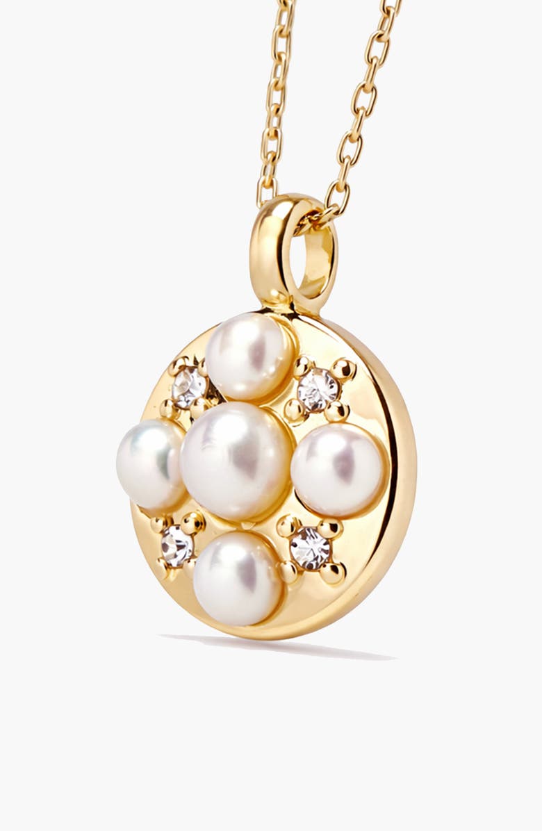YOJ Stan Pearl Mini Pendant Necklace in Gold, Alternate, color, Gold