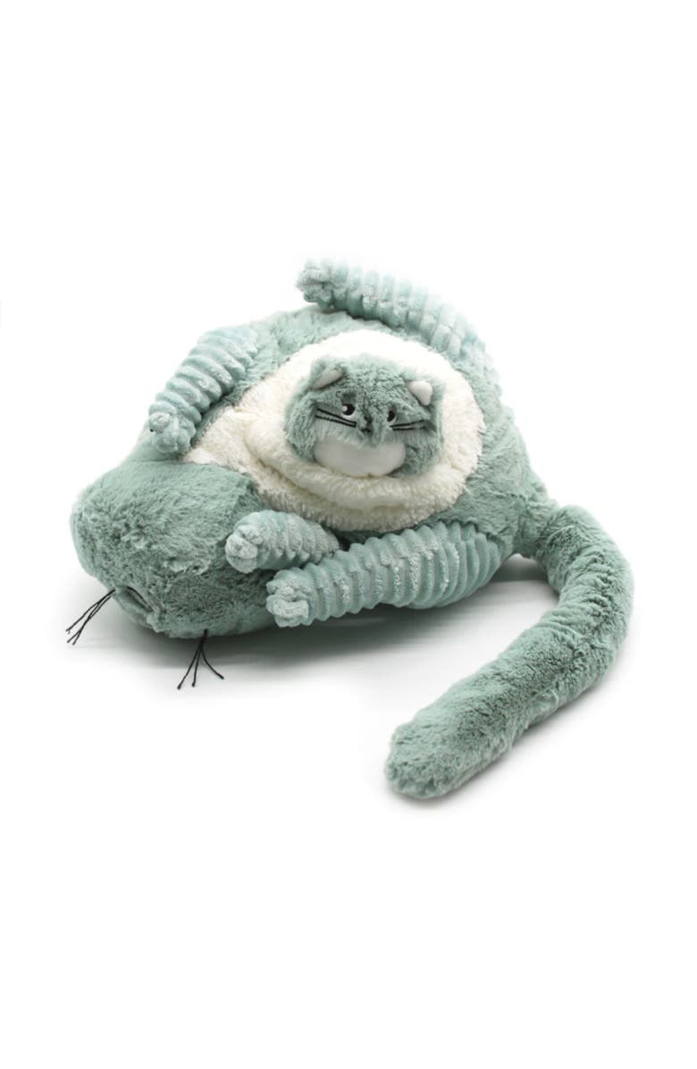 Les Ptipotos Cat Mom & Her Baby - Secret Keeper Plush Toy, Eco-Friendly, Soft & Washable, Alternate, color, Mint