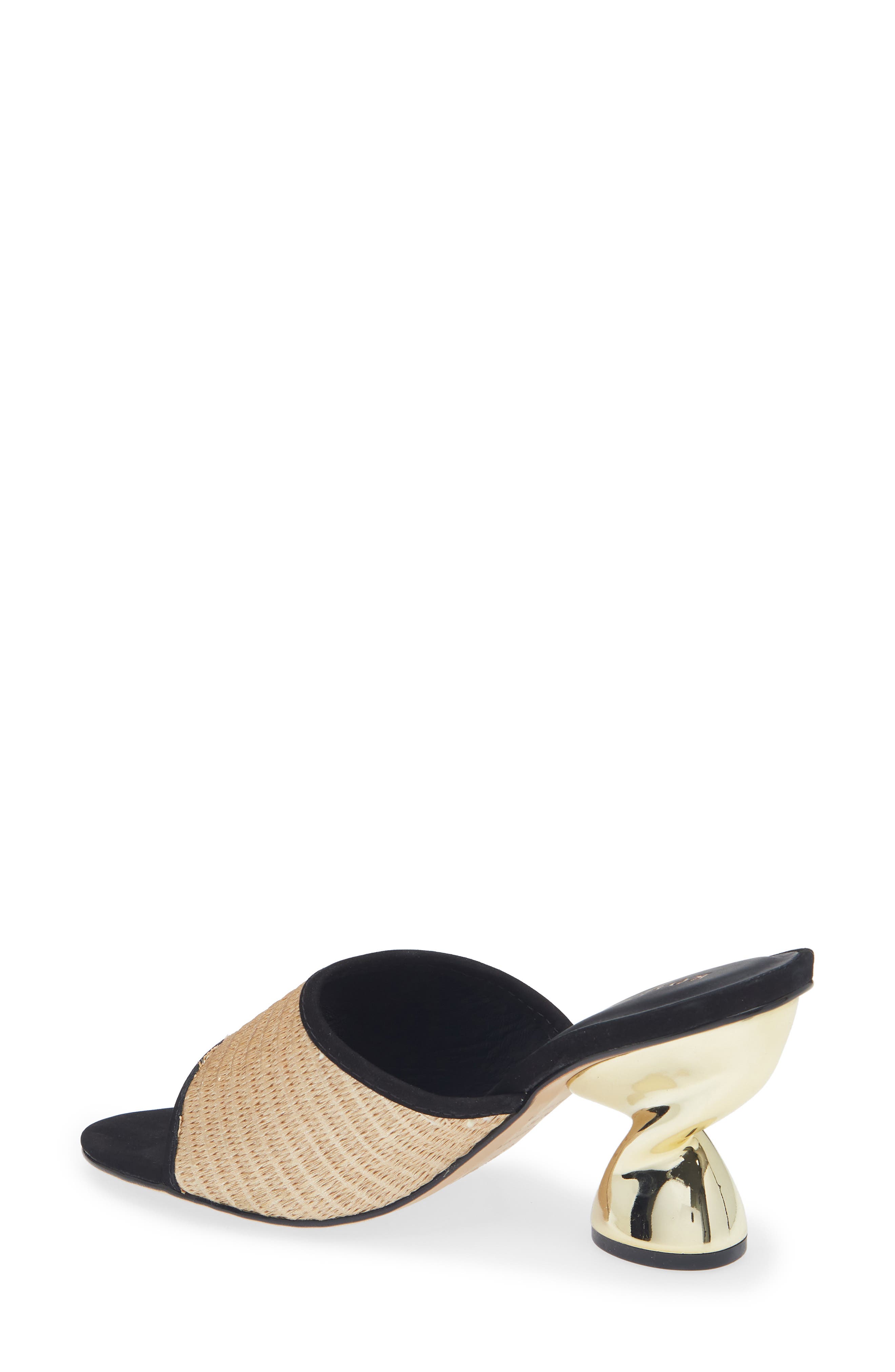 KOKO + PALENKI Thea Slide Sandal, Alternate, color, Black Nubuck-Raffia