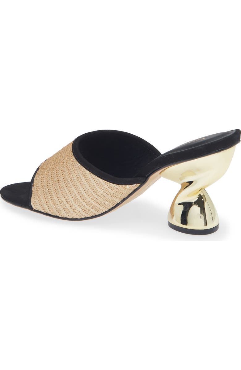 KOKO + PALENKI Thea Slide Sandal, Alternate, color, Black Nubuck-Raffia