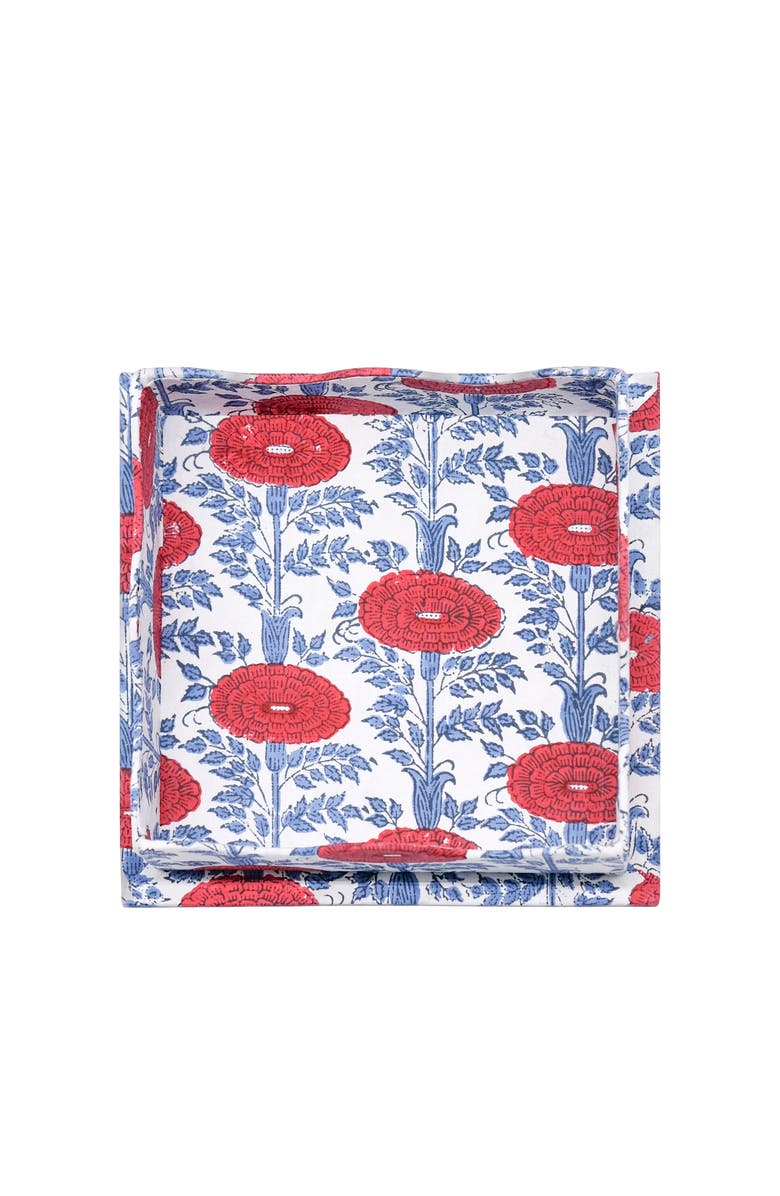 Inner Child Trinket Cocktail Napkin Tray in Araminta Blockprint, Alternate, color, Natural