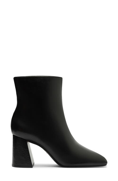 Schutz Leia Leather Block-heel Ankle Booties In Black