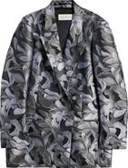 Dries Van Noten Blink Abstract Floral Double Breasted Blazer