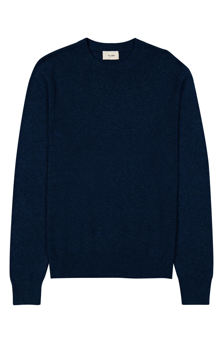 DL1961 Cotton & Cashmere Crewneck Sweater, Alternate, color, Navy
