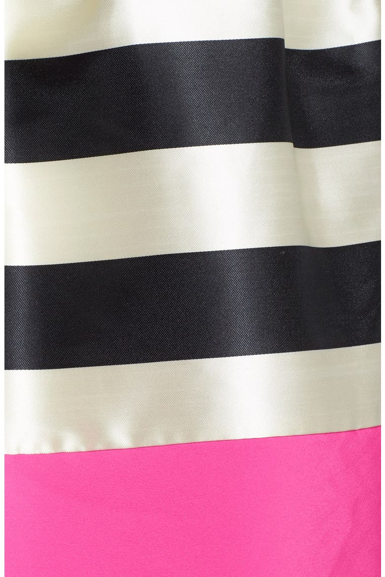 Stripe Crepe Fit & Flare Dress, Alternate, color, BLACK/ WHITE