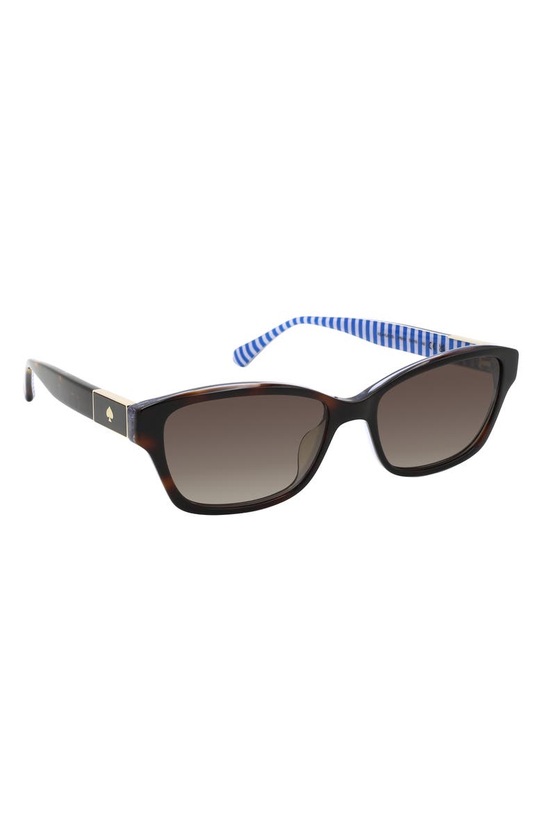 Kate Spade New York ayla 53mm gradient rectangular sunglasses, Alternate, color, Havana Blue/ Brown Sf