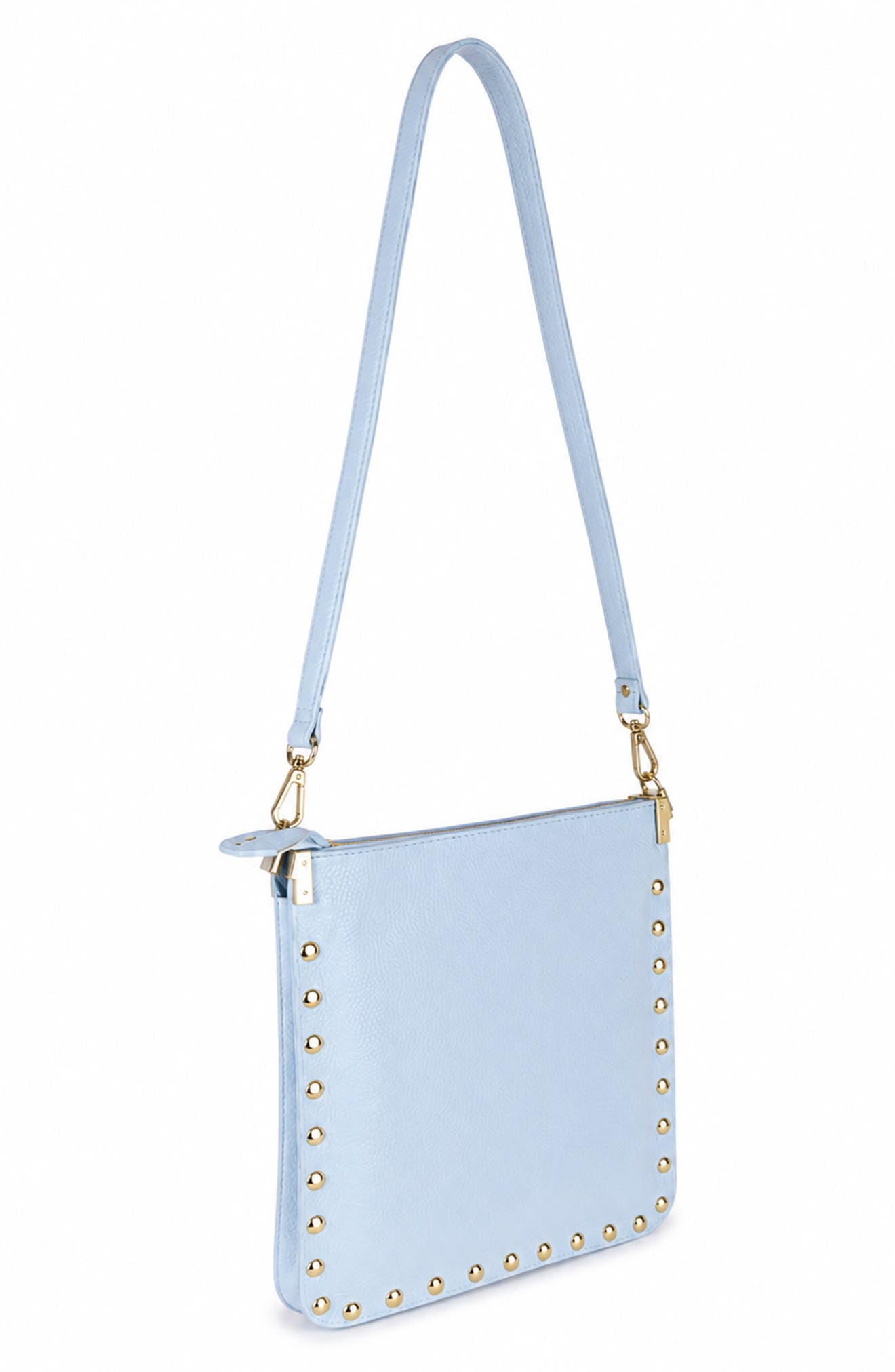 Francesca Studded Leather Crossbody, Alternate, color, PALE BLUE