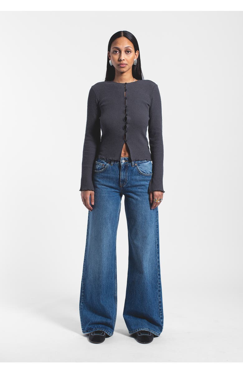 Dr. Denim Rhue Low Wide Jeans, Alternate, color, Stream Mid Used