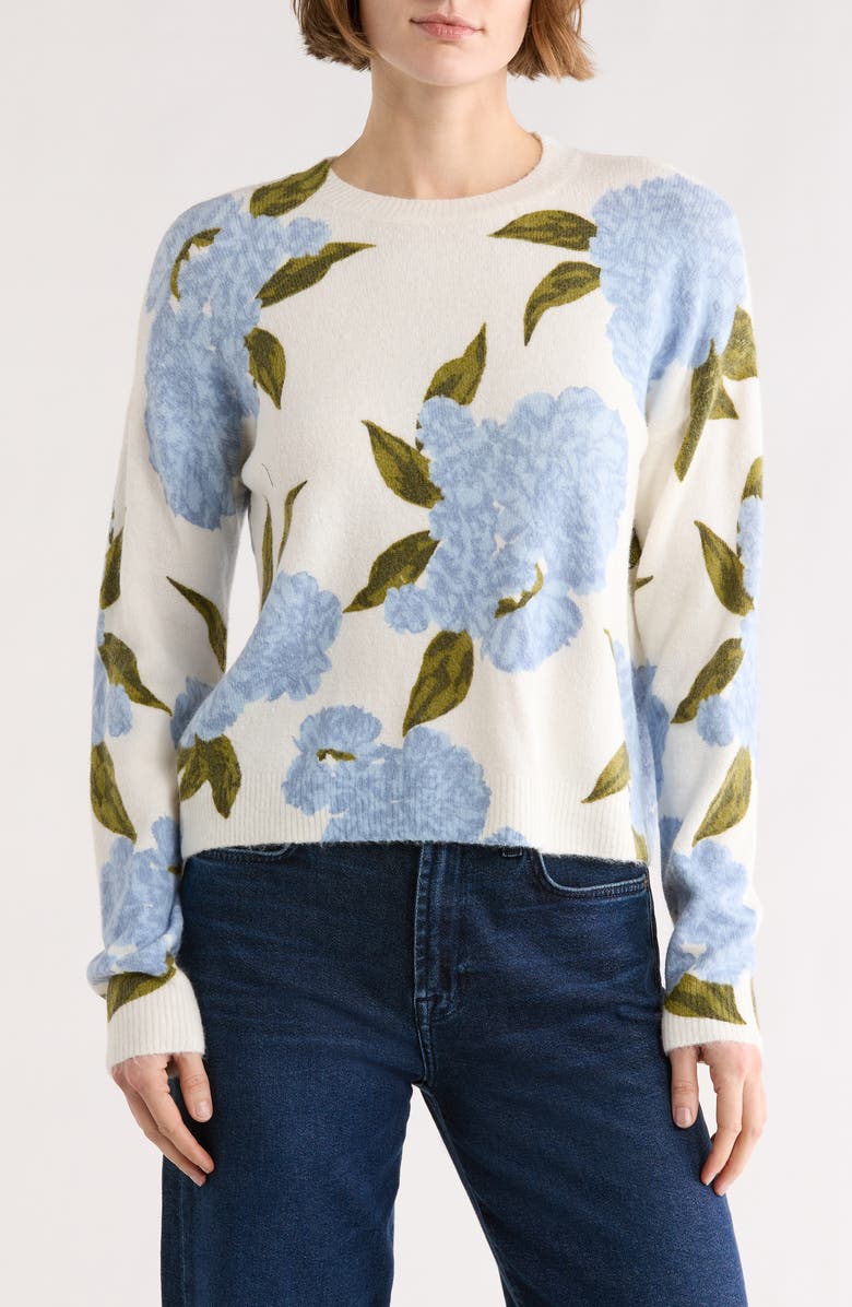 CeCe Floral Crewneck Sweater, Main, color, Rosa Jubil