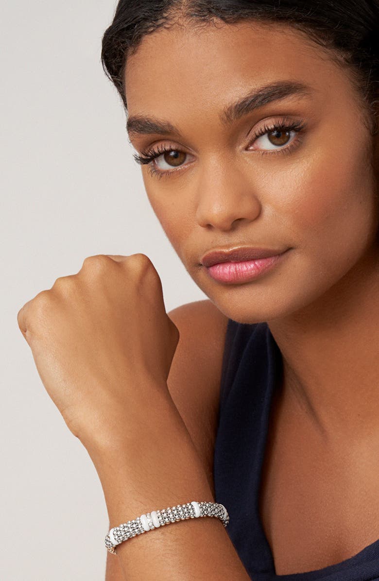 LAGOS White Caviar Diamond Station Bracelet, Alternate, color, White