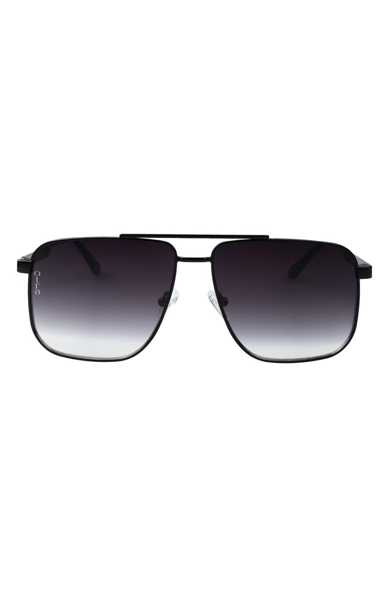 OTRA Sorrento Aviator Sunglasses, Main, color, Black/ Smoke Fade