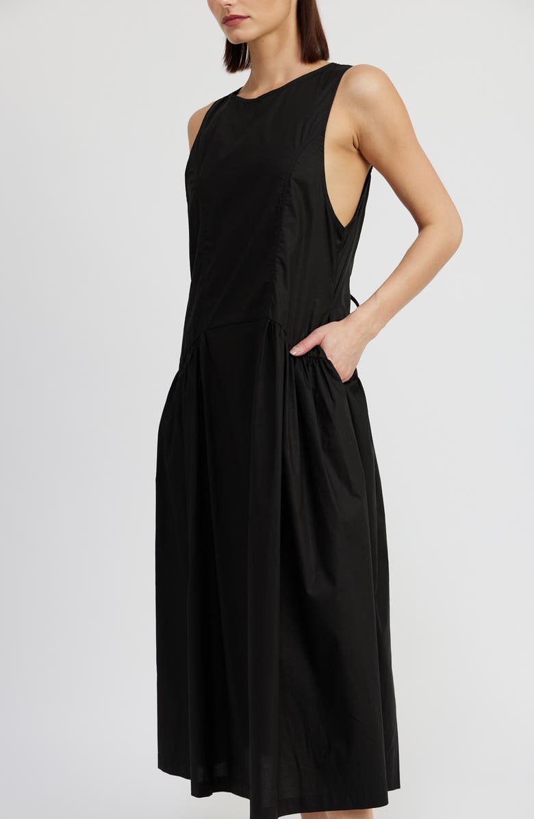 En Saison Charlie Tie Back Cotton Midi Dress, Alternate, color,