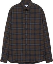 Sunspel Check Brushed Cotton Flannel Button-Down Shirt
