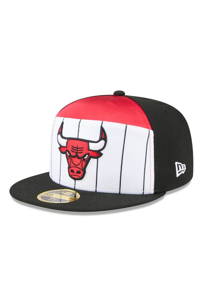 Men's New Era  White/Black Chicago Bulls 2025 NBA Tip Off Split Panel 59FIFTY Fitted Hat, Alternate, color, White