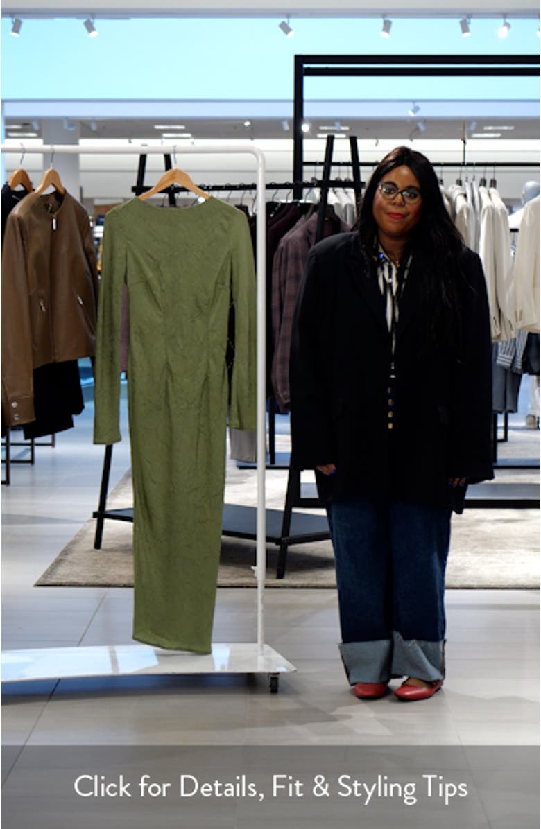 Crinkle Effect Long Sleeve Dress, sales video thumbnail