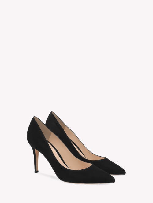 Gianvito Rossi Stiletto Heel Pointed Toe Suede Pumps In Black