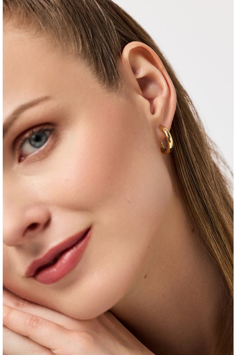 Gold Hoop Earrings - Giulia Medium, Alternate, color, Gold
