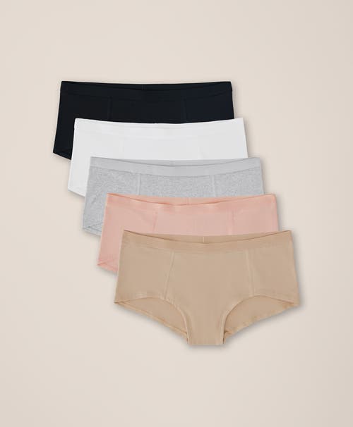 Pact Everyday Boy Short 5-pack In Black