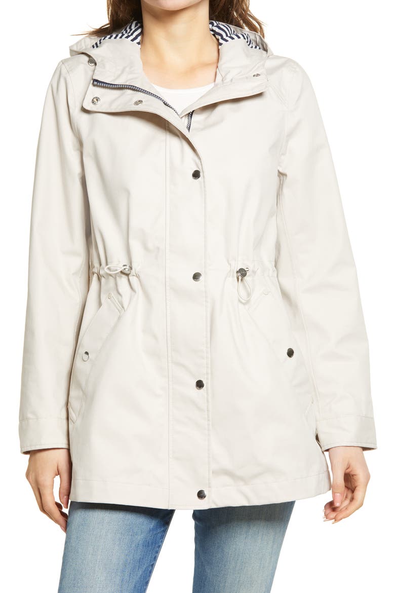 Shoreside Waterproof Hooded Raincoat, Alternate, color, IVORY