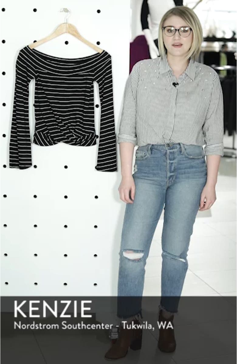 Stripe Twist Front Off the Shoulder Top, sales video thumbnail