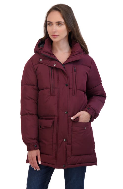 Sebby Water Resistant Puffer Jacket In Red