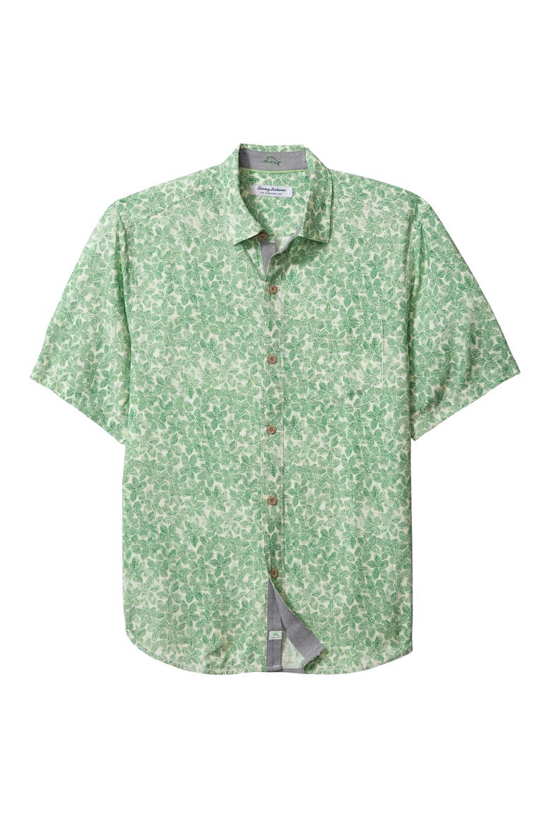 Veracruz Cay Sand Dollar Short Sleeve Button-Up Shirt, Main, color, CUCUMBER SALAD