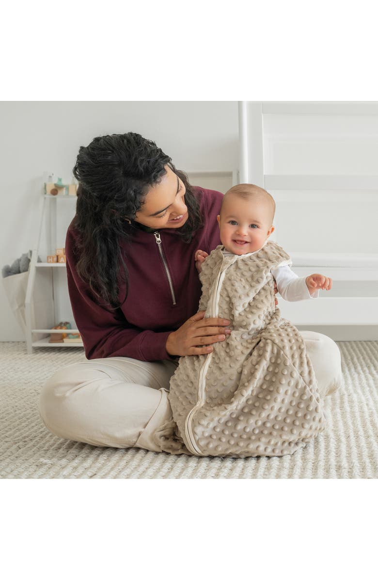 HALO Plush Dots Velboa 3.0 TOG Sleepsack Swaddle, Alternate, color, Fawn Grey