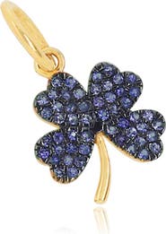The Lovery Fine Jewelry Blue Sapphire Clover Charm