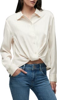 Hudson Jeans Knot Front Button-Down Shirt
